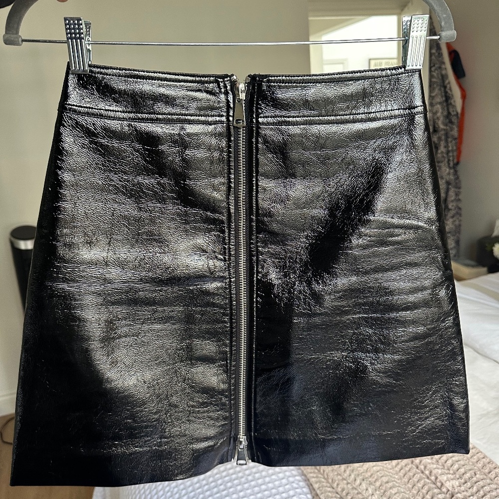 Ronny Kobo mini skirt in patent black